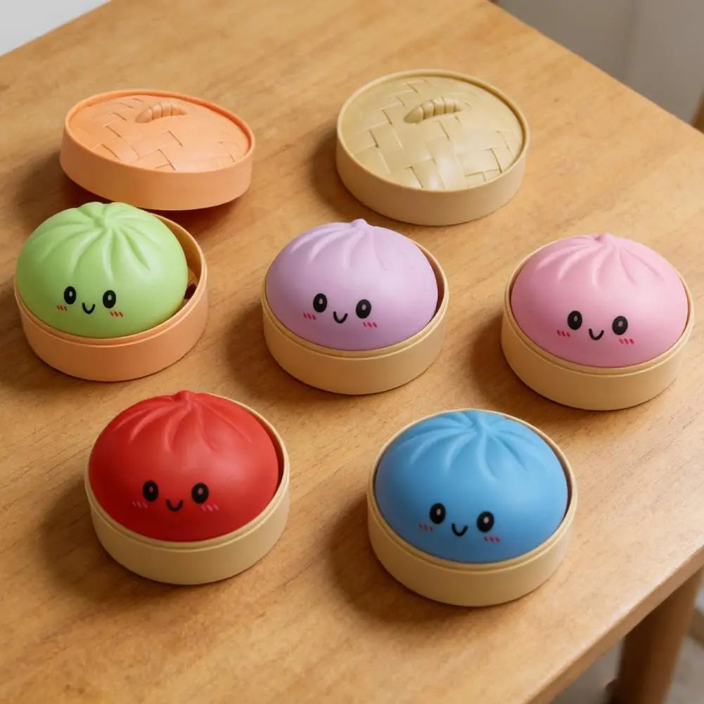 Giant Glitter Dumpling, Giant Dumpling Squishy, Mega Rainbow Dumplings, Cute Anxiety Relief Fidget Toy, with Steamer Box,Soft Squeeze Decompression Dough for Adults