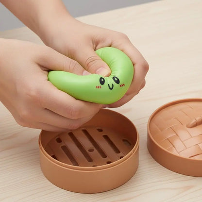 Giant Glitter Dumpling, Giant Dumpling Squishy, Mega Rainbow Dumplings, Cute Anxiety Relief Fidget Toy, with Steamer Box,Soft Squeeze Decompression Dough for Adults