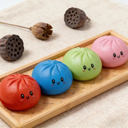 Giant Glitter Dumpling, Giant Dumpling Squishy, Mega Rainbow Dumplings, Cute Anxiety Relief Fidget Toy, with Steamer Box,Soft Squeeze Decompression Dough for Adults