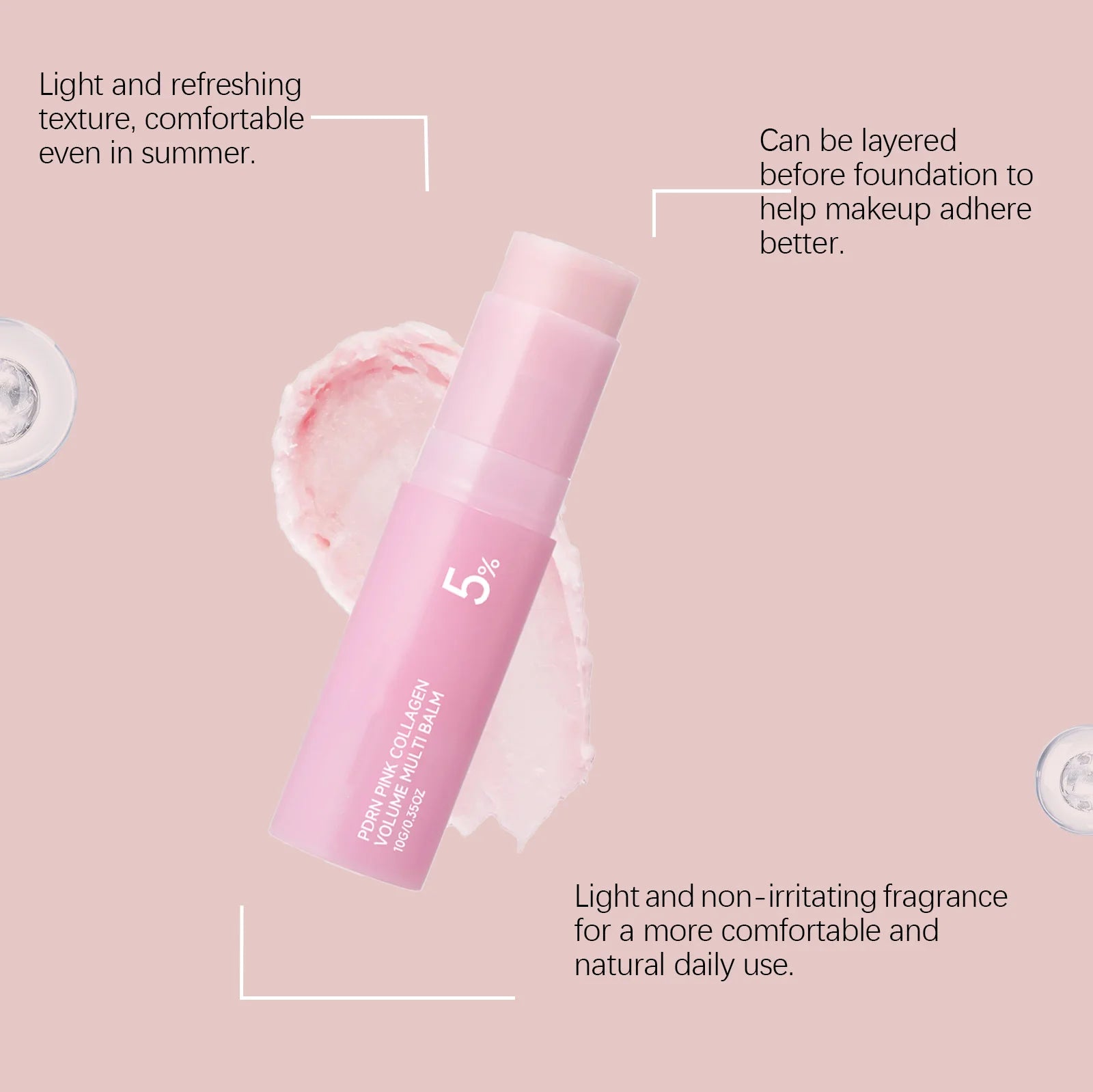 PDRN Balm Stick Pink Collagen Volume Multi Balm Hydrating Face Moisturizer Dewy Glow Skin Care Korean Travel Beauty Stick